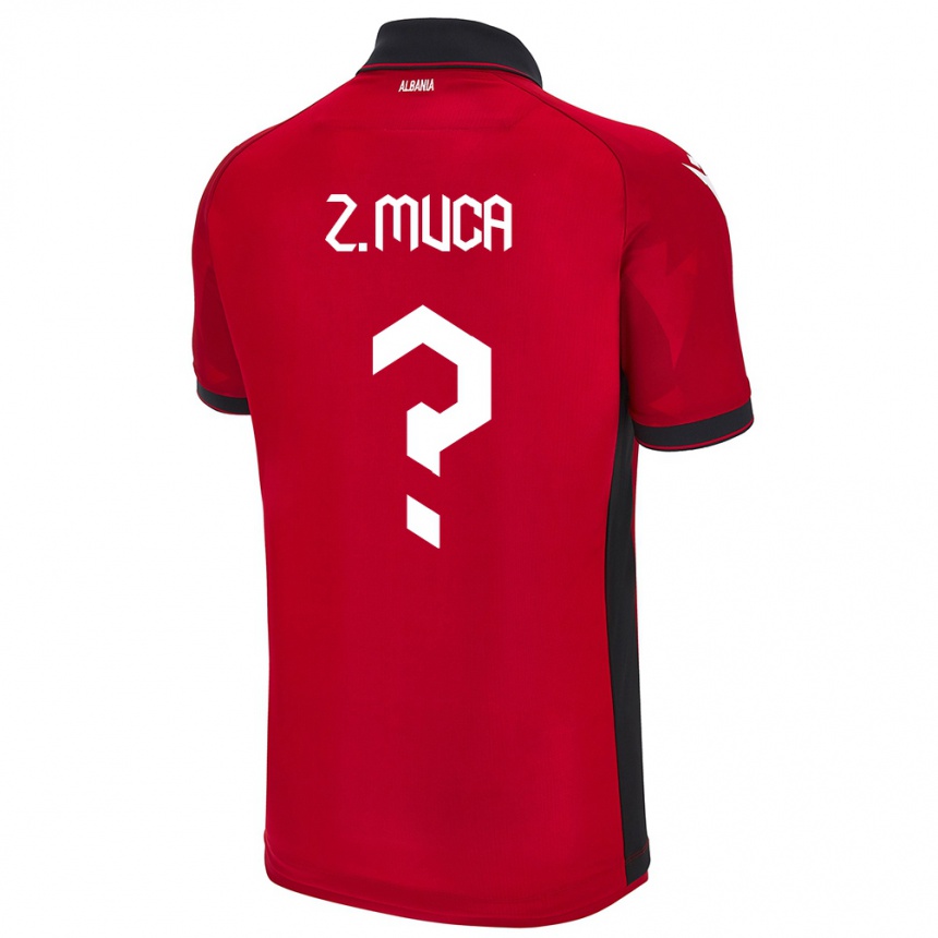 Kinder Fußball Albanien Zylyf Muça #0 Rot Heimtrikot Trikot 24-26 T-Shirt Luxemburg