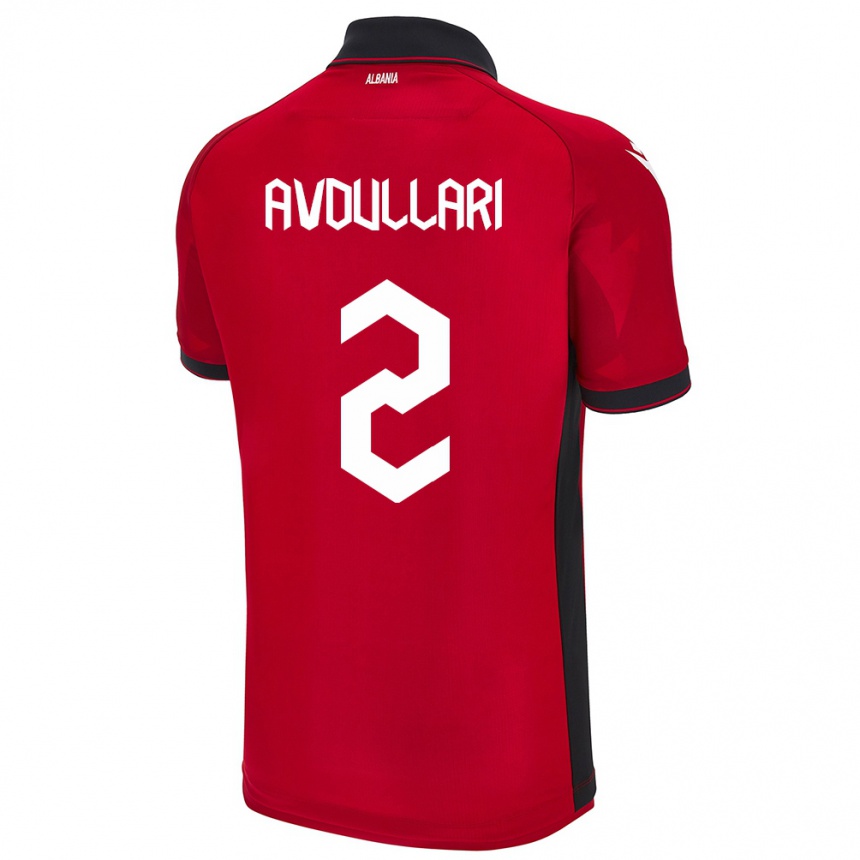 Kinder Fußball Albanien Davide Avdullari #2 Rot Heimtrikot Trikot 24-26 T-Shirt Luxemburg