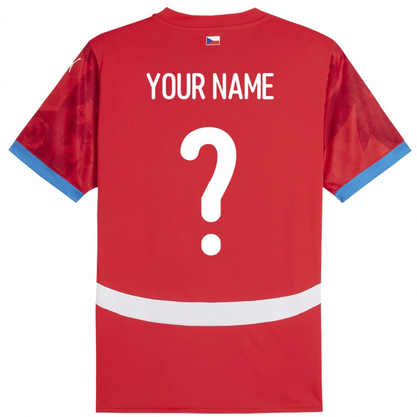 Kinder Fußball Tschechien Ihren Namen #0 Rot Heimtrikot Trikot 24-26 T-Shirt Luxemburg
