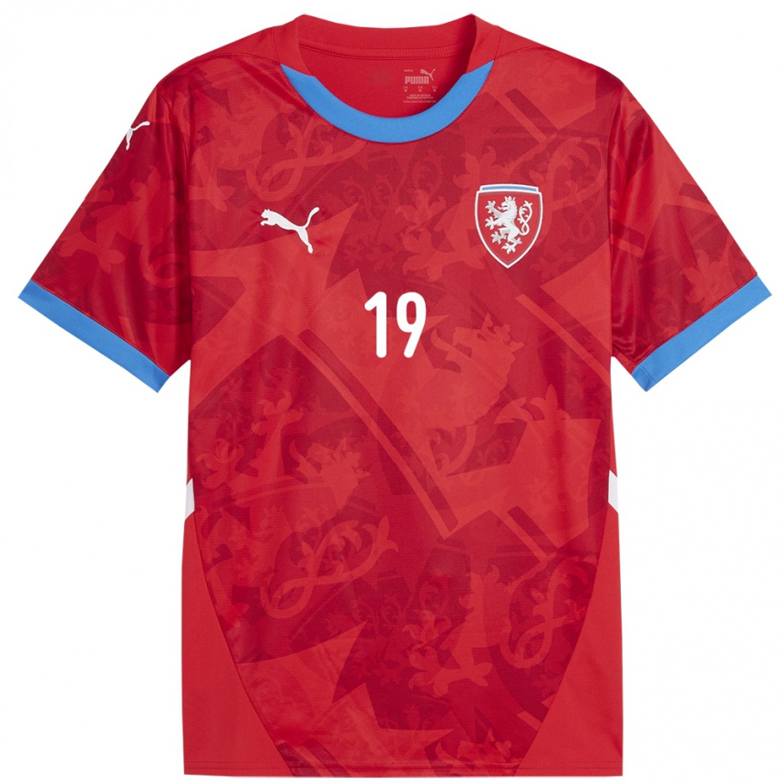 Kinder Fußball Tschechien Kristian Vukovic #19 Rot Heimtrikot Trikot 24-26 T-Shirt Luxemburg