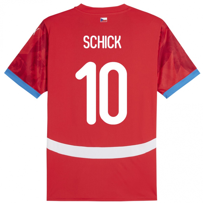 Kinder Fußball Tschechien Patrik Schick #10 Rot Heimtrikot Trikot 24-26 T-Shirt Luxemburg