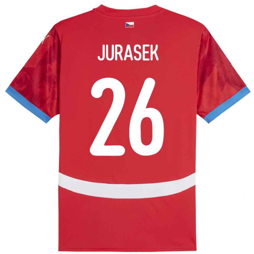 Kinder Fußball Tschechien Matej Jurasek #26 Rot Heimtrikot Trikot 24-26 T-Shirt Luxemburg