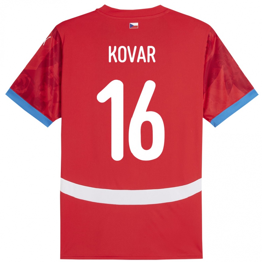 Kinder Fußball Tschechien Matej Kovar #16 Rot Heimtrikot Trikot 24-26 T-Shirt Luxemburg