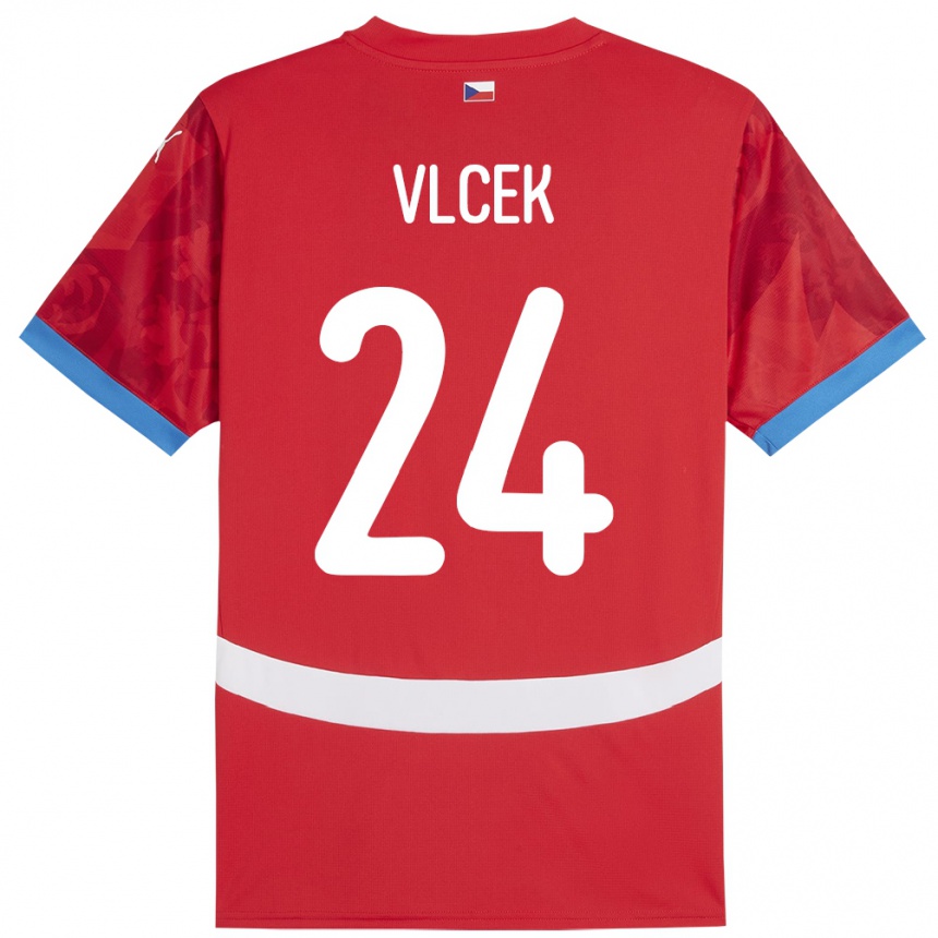 Kinder Fußball Tschechien Tomas Vlcek #24 Rot Heimtrikot Trikot 24-26 T-Shirt Luxemburg