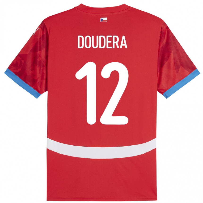 Kinder Fußball Tschechien David Doudera #12 Rot Heimtrikot Trikot 24-26 T-Shirt Luxemburg