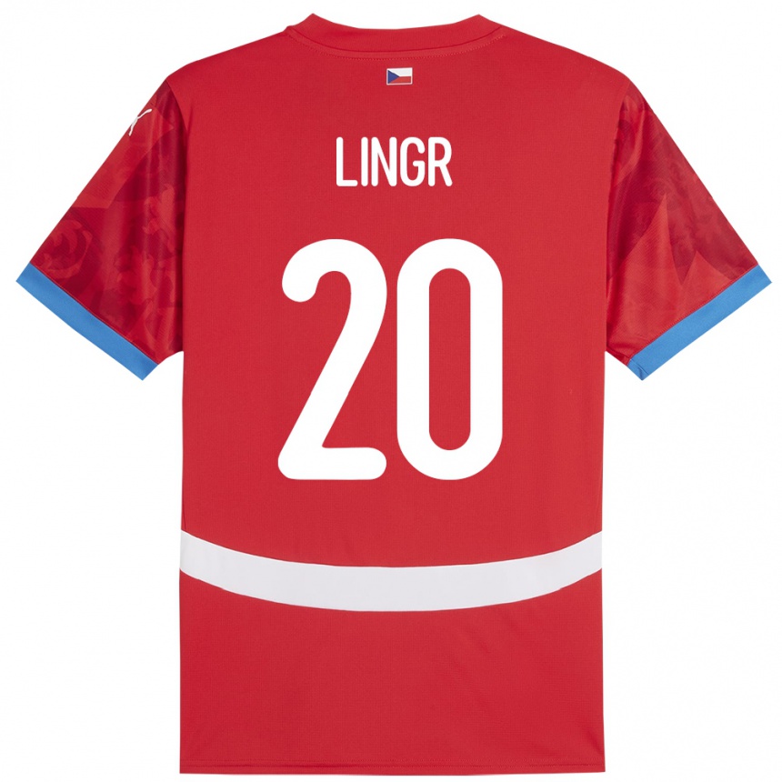 Kinder Fußball Tschechien Ondrej Lingr #20 Rot Heimtrikot Trikot 24-26 T-Shirt Luxemburg