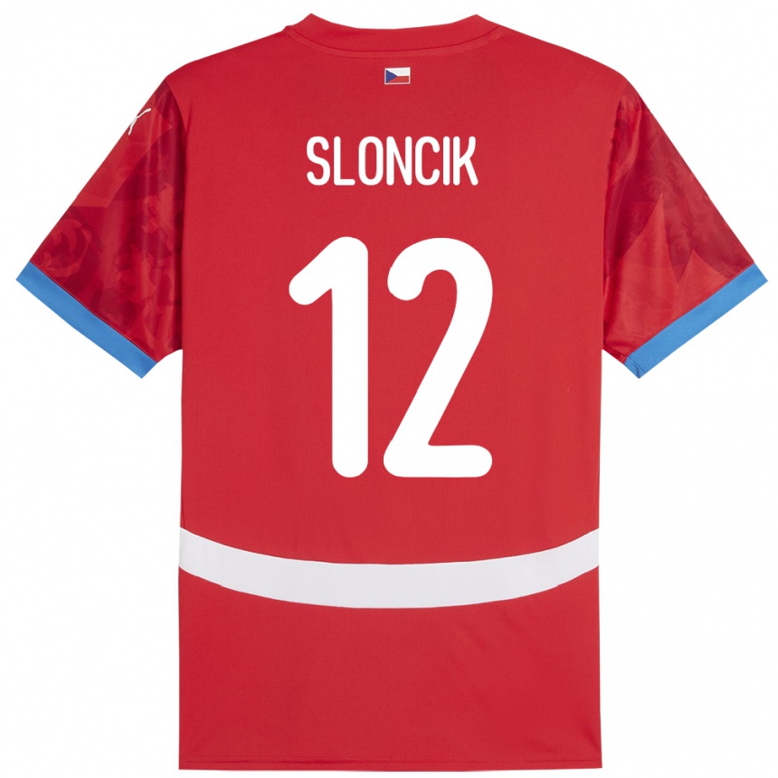 Kinder Fußball Tschechien Tom Sloncik #12 Rot Heimtrikot Trikot 24-26 T-Shirt Luxemburg