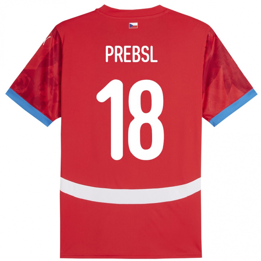 Kinder Fußball Tschechien Filip Prebsl #18 Rot Heimtrikot Trikot 24-26 T-Shirt Luxemburg