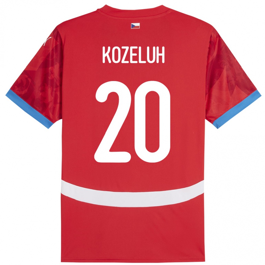 Kinder Fußball Tschechien Josef Kozeluh #20 Rot Heimtrikot Trikot 24-26 T-Shirt Luxemburg