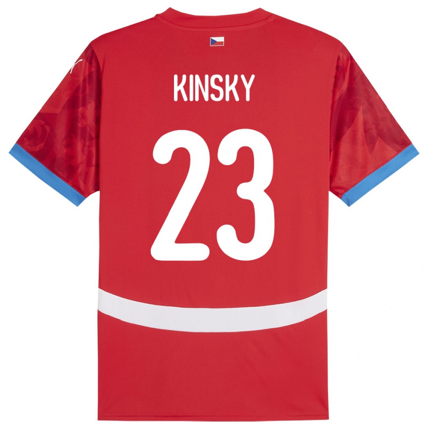 Kinder Fußball Tschechien Antonin Kinsky #23 Rot Heimtrikot Trikot 24-26 T-Shirt Luxemburg