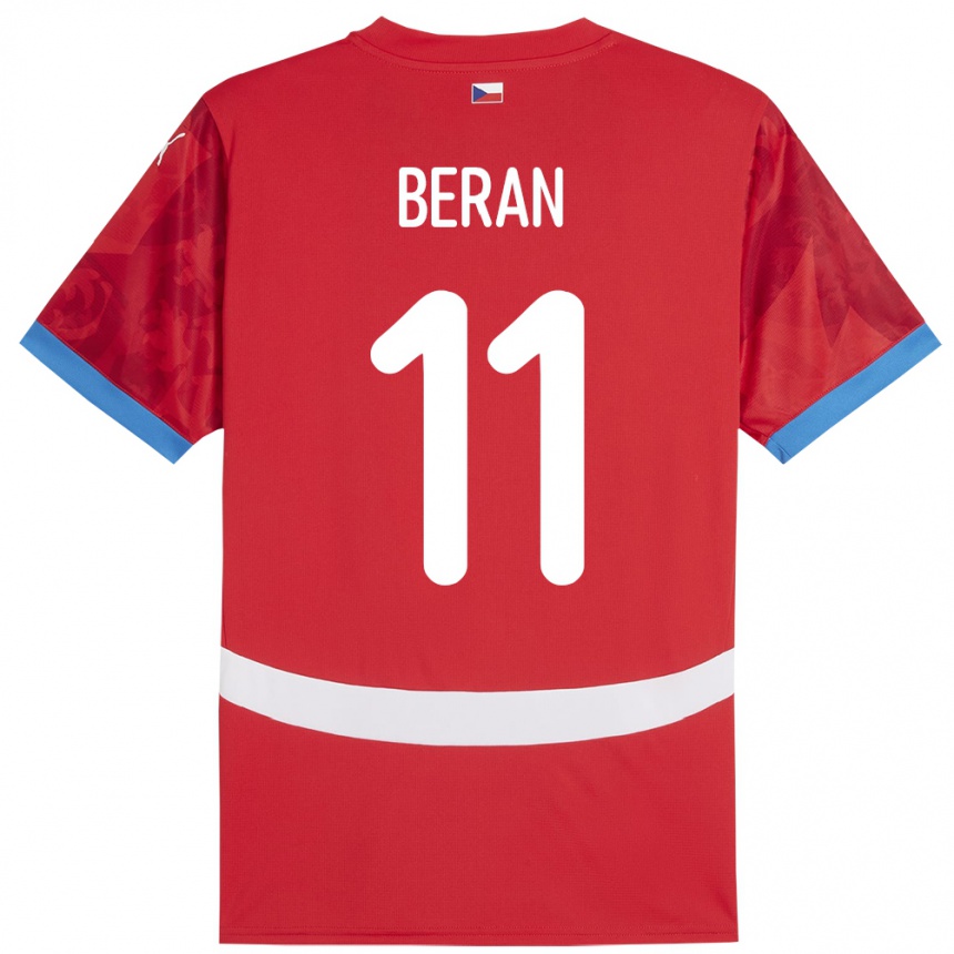 Kinder Fußball Tschechien Stepan Beran #11 Rot Heimtrikot Trikot 24-26 T-Shirt Luxemburg