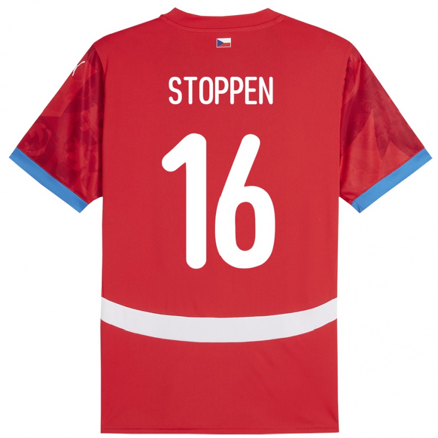 Kinder Fußball Tschechien Tadeas Stoppen #16 Rot Heimtrikot Trikot 24-26 T-Shirt Luxemburg