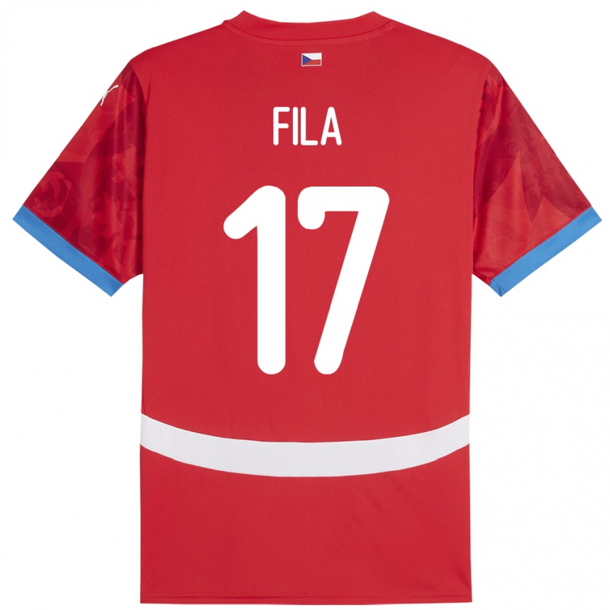 Kinder Fußball Tschechien Lukas Fila #17 Rot Heimtrikot Trikot 24-26 T-Shirt Luxemburg