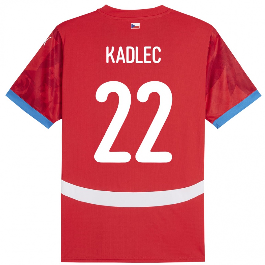 Kinder Fußball Tschechien Adam Kadlec #22 Rot Heimtrikot Trikot 24-26 T-Shirt Luxemburg