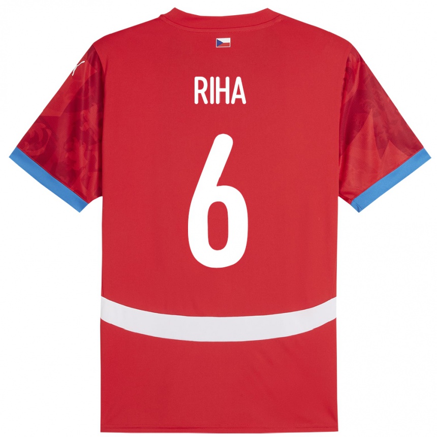 Kinder Fußball Tschechien Ferdinand Riha #6 Rot Heimtrikot Trikot 24-26 T-Shirt Luxemburg