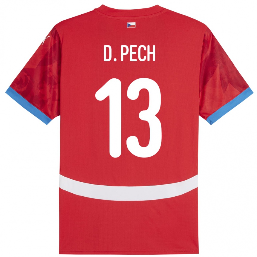 Kinder Fußball Tschechien Dominik Pech #13 Rot Heimtrikot Trikot 24-26 T-Shirt Luxemburg