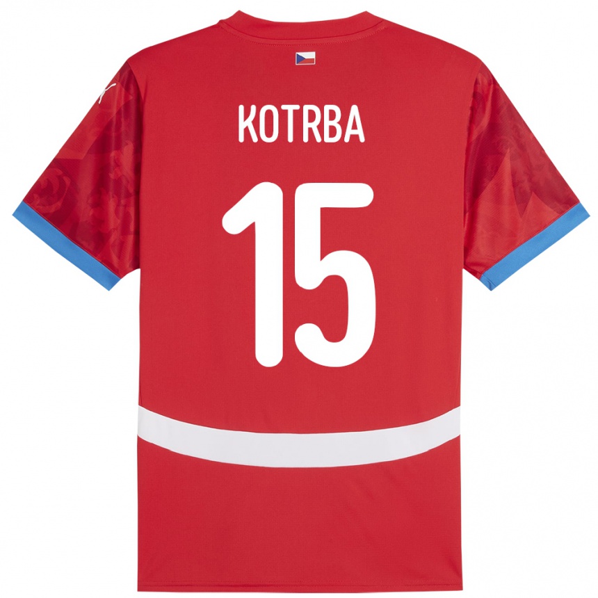 Kinder Fußball Tschechien Damian Kotrba #15 Rot Heimtrikot Trikot 24-26 T-Shirt Luxemburg