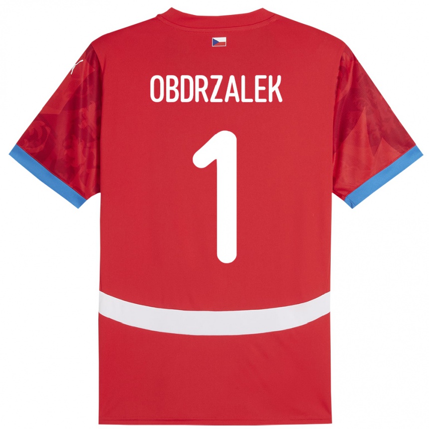 Kinder Fußball Tschechien Marek Obdrzalek #1 Rot Heimtrikot Trikot 24-26 T-Shirt Luxemburg