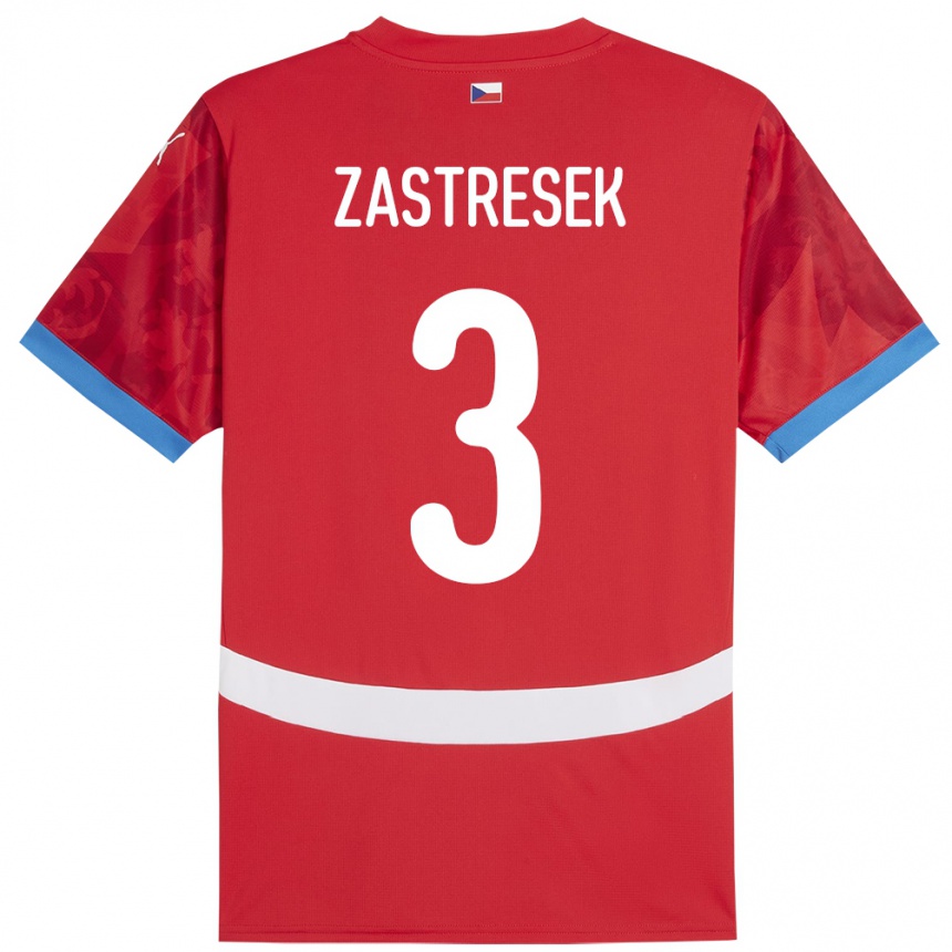 Kinder Fußball Tschechien Matous Zastresek #3 Rot Heimtrikot Trikot 24-26 T-Shirt Luxemburg