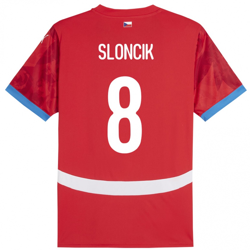 Kinder Fußball Tschechien Simon Sloncik #8 Rot Heimtrikot Trikot 24-26 T-Shirt Luxemburg