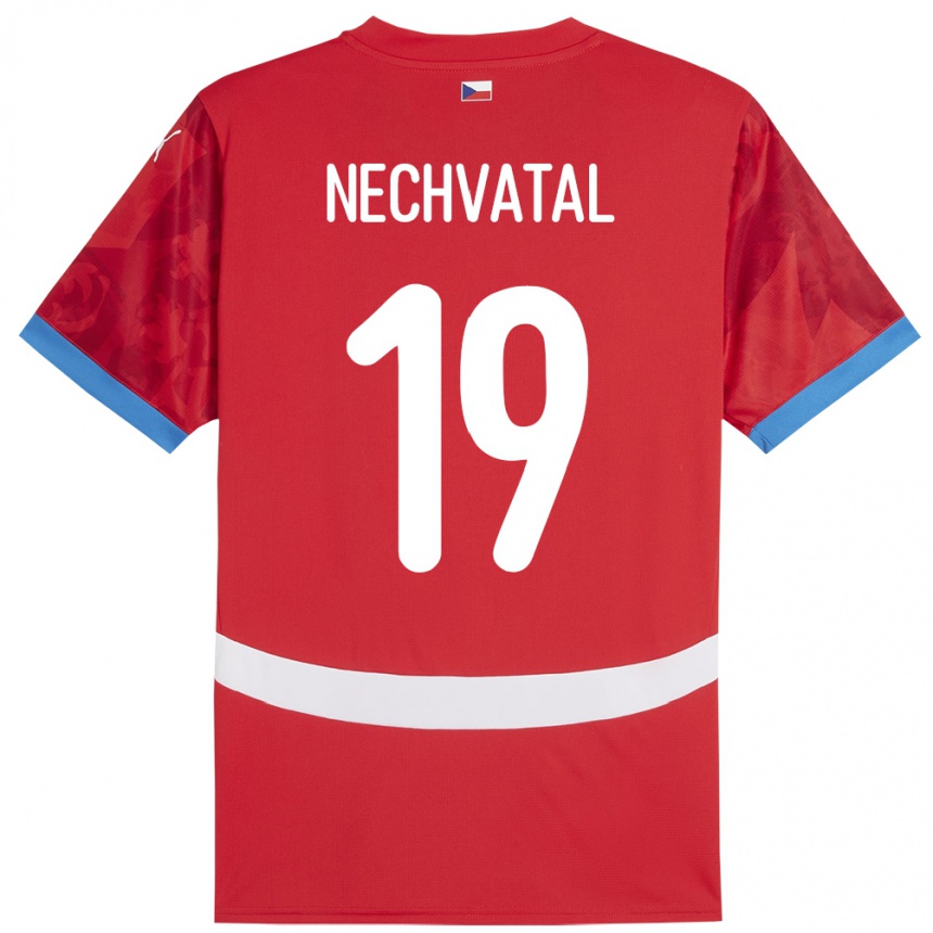 Kinder Fußball Tschechien Matyas Nechvatal #19 Rot Heimtrikot Trikot 24-26 T-Shirt Luxemburg