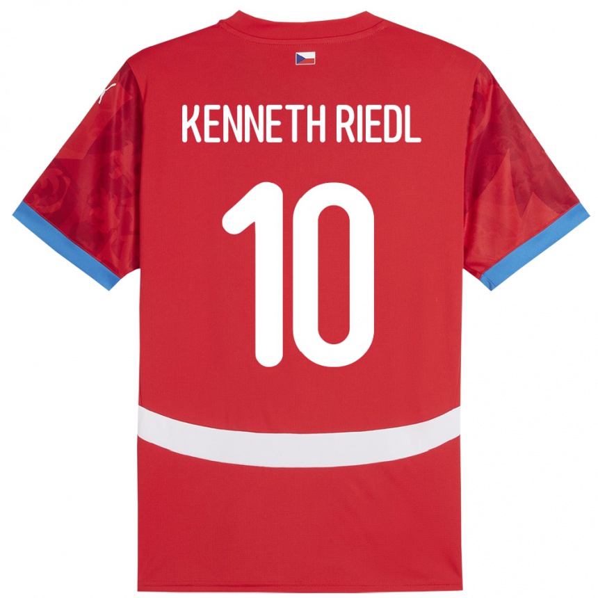 Kinder Fußball Tschechien Victor Kenneth Riedl #10 Rot Heimtrikot Trikot 24-26 T-Shirt Luxemburg