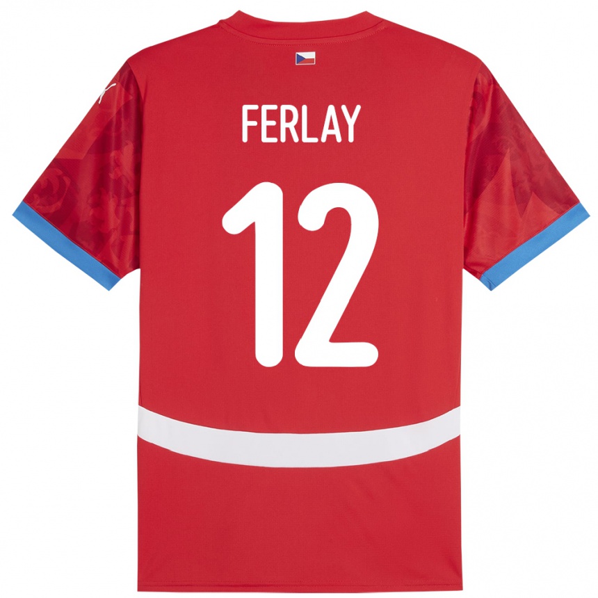 Kinder Fußball Tschechien Ruben Ferlay #12 Rot Heimtrikot Trikot 24-26 T-Shirt Luxemburg