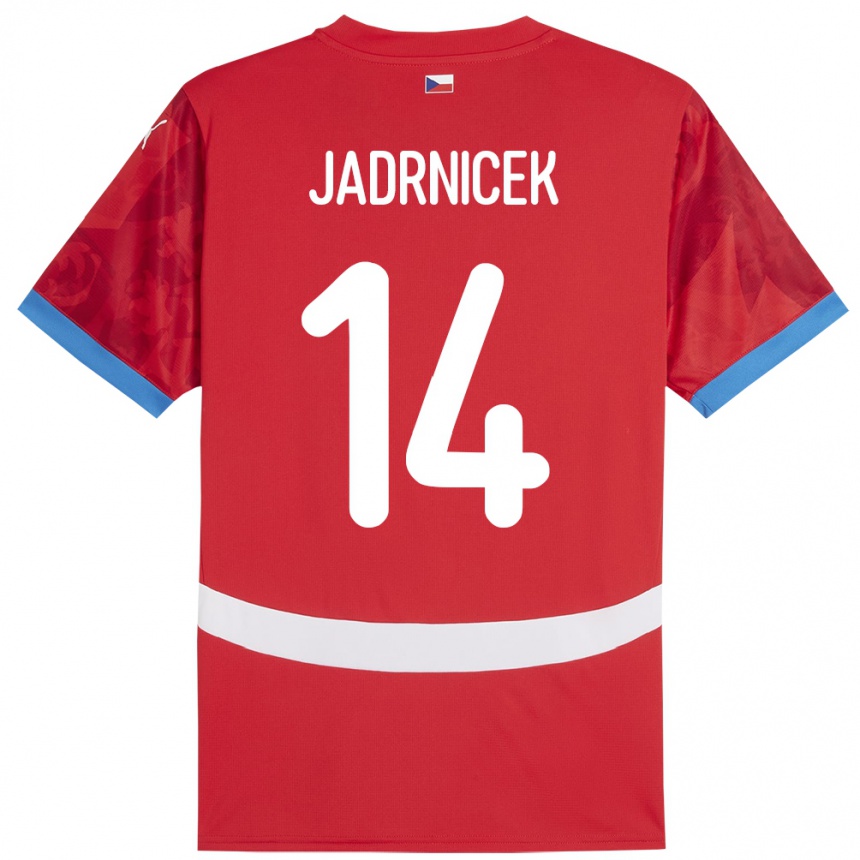 Kinder Fußball Tschechien Nikola Jadrnicek #14 Rot Heimtrikot Trikot 24-26 T-Shirt Luxemburg