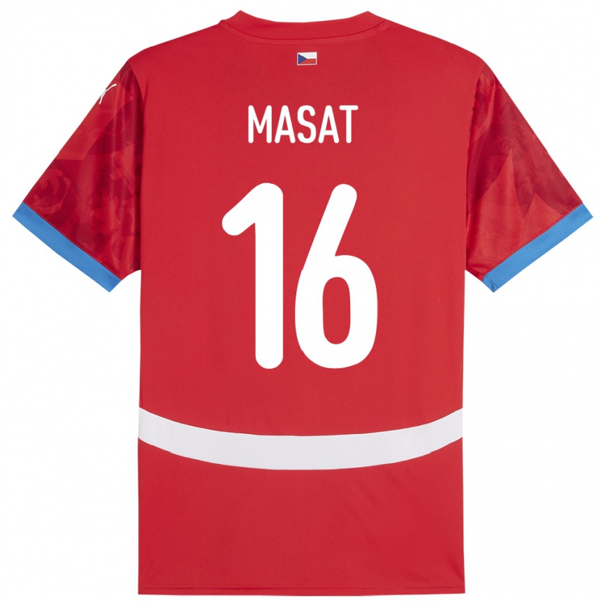 Kinder Fußball Tschechien Jakub Masat #16 Rot Heimtrikot Trikot 24-26 T-Shirt Luxemburg