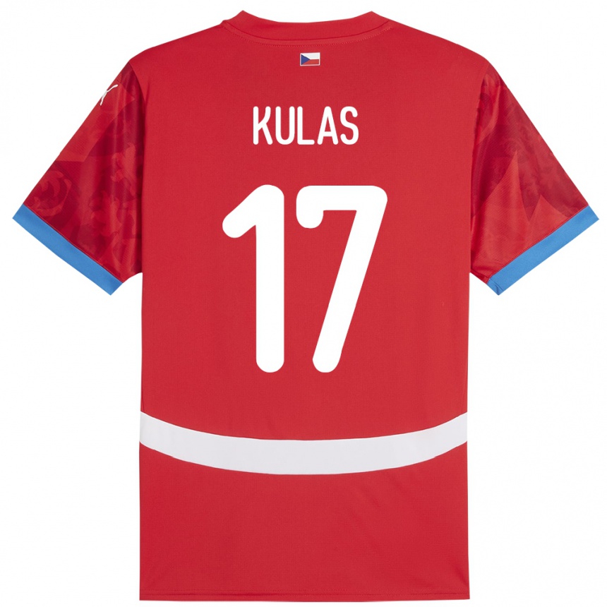 Kinder Fußball Tschechien Martin Kulas #17 Rot Heimtrikot Trikot 24-26 T-Shirt Luxemburg