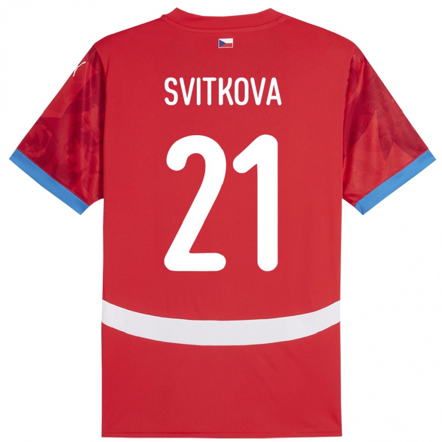 Kinder Fußball Tschechien Kateřina Svitková #21 Rot Heimtrikot Trikot 24-26 T-Shirt Luxemburg