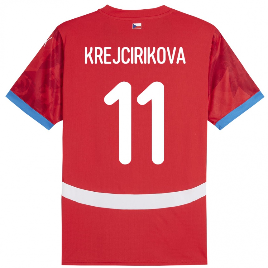 Kinder Fußball Tschechien Tereza Krejčiříková #11 Rot Heimtrikot Trikot 24-26 T-Shirt Luxemburg