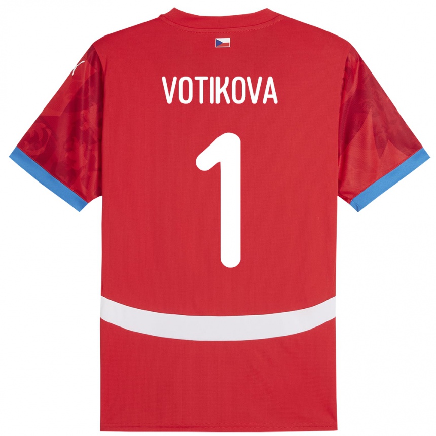 Kinder Fußball Tschechien Barbora Votíková #1 Rot Heimtrikot Trikot 24-26 T-Shirt Luxemburg