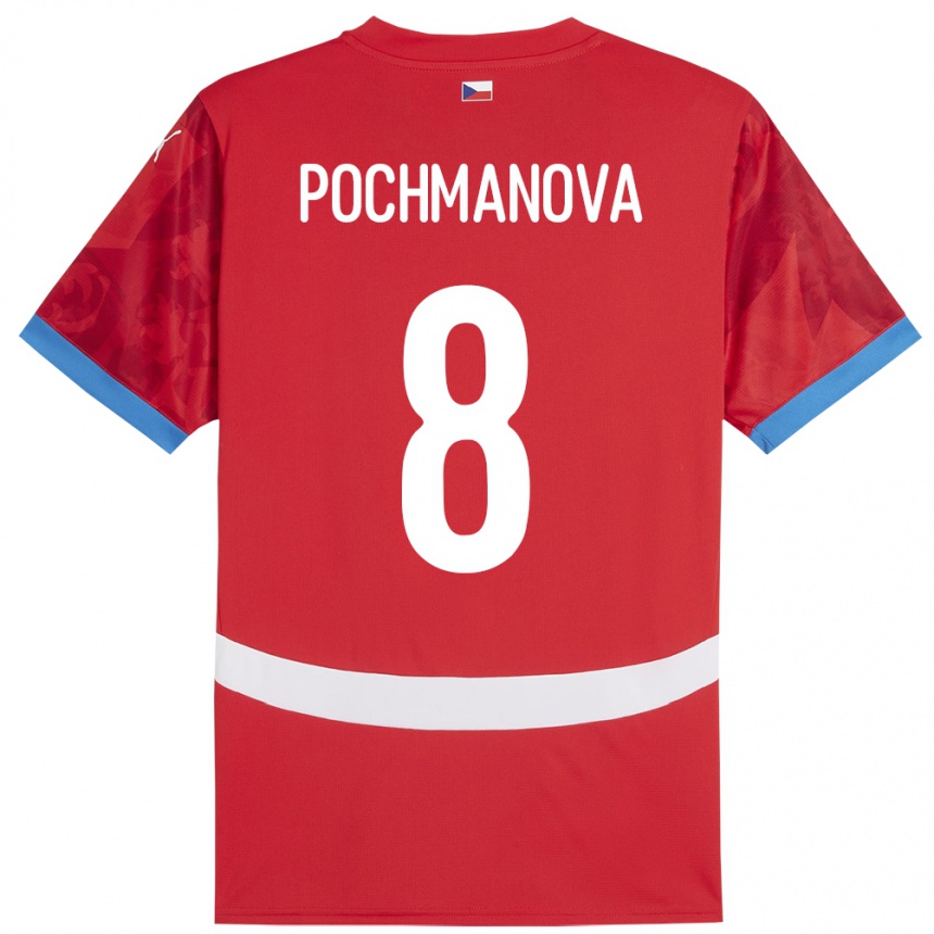 Kinder Fußball Tschechien Aneta Pochmanová #8 Rot Heimtrikot Trikot 24-26 T-Shirt Luxemburg