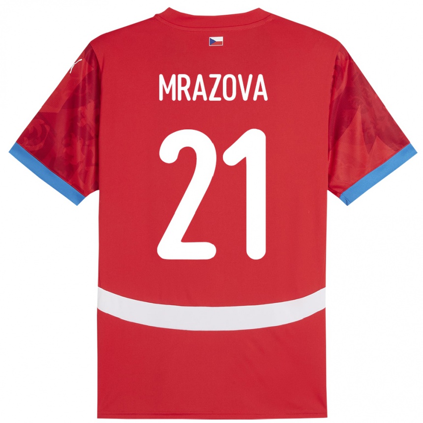 Kinder Fußball Tschechien Miroslava Mrázová #21 Rot Heimtrikot Trikot 24-26 T-Shirt Luxemburg