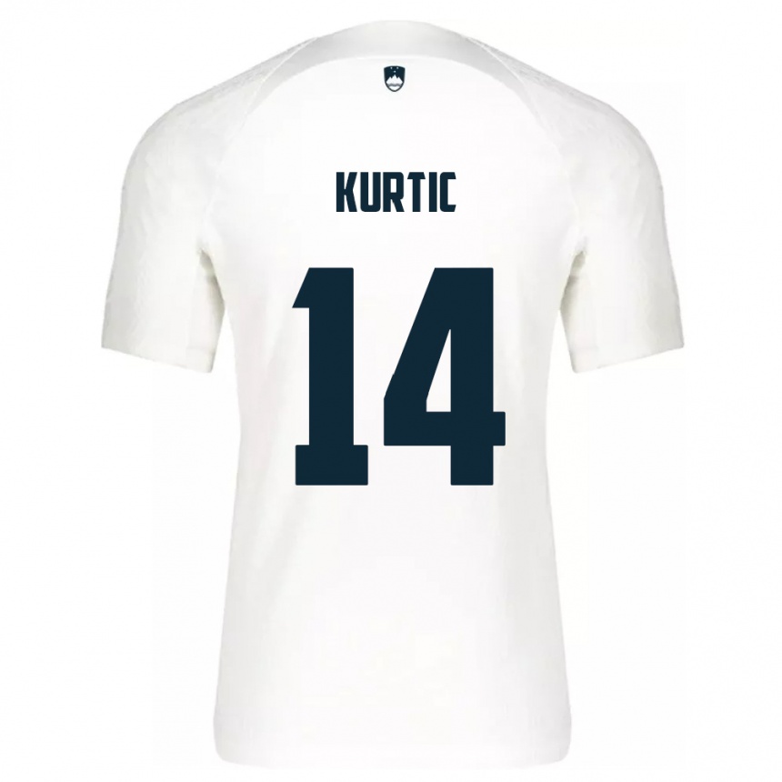 Kinder Fußball Slowenien Jasmin Kurtic #14 Weiß Heimtrikot Trikot 24-26 T-Shirt Luxemburg