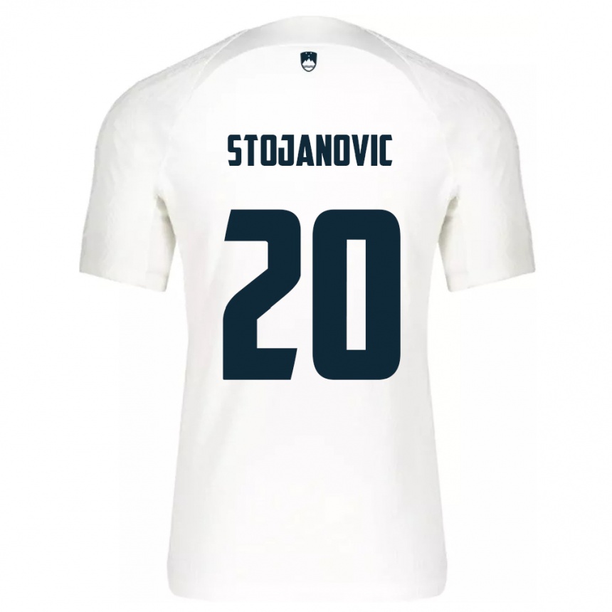 Kinder Fußball Slowenien Petar Stojanović #20 Weiß Heimtrikot Trikot 24-26 T-Shirt Luxemburg