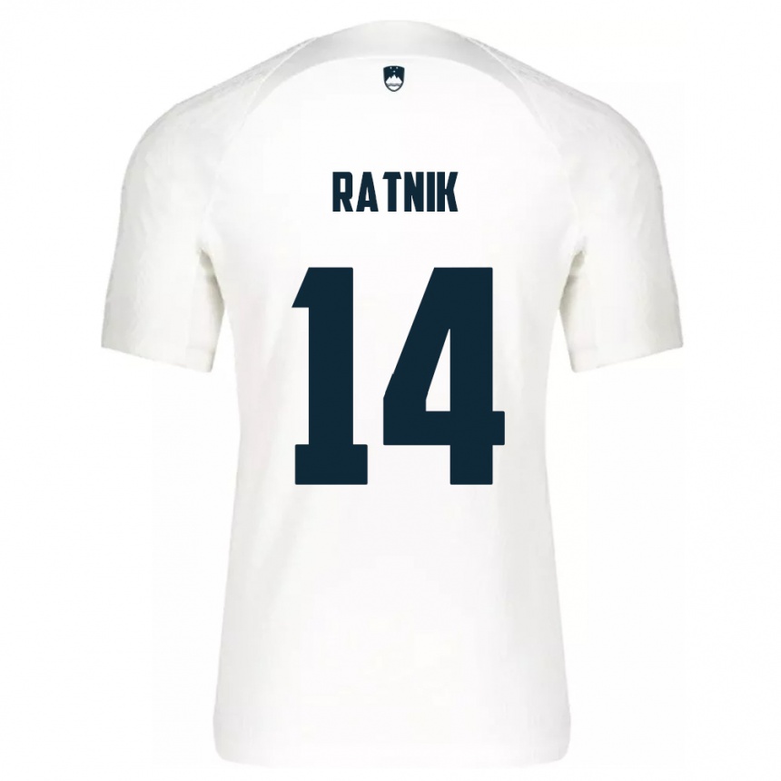 Kinder Fußball Slowenien Marcel Ratnik #14 Weiß Heimtrikot Trikot 24-26 T-Shirt Luxemburg