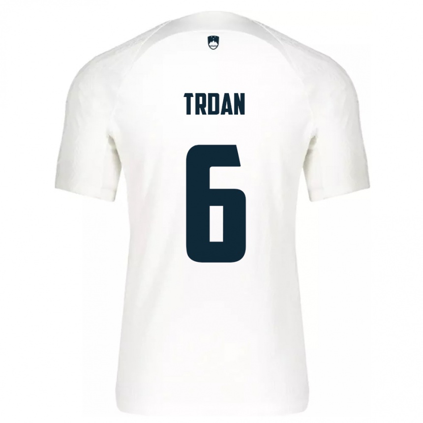 Kinder Fußball Slowenien Miha Trdan #6 Weiß Heimtrikot Trikot 24-26 T-Shirt Luxemburg