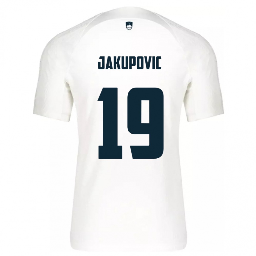 Kinder Fußball Slowenien Aldin Jakupovic #19 Weiß Heimtrikot Trikot 24-26 T-Shirt Luxemburg