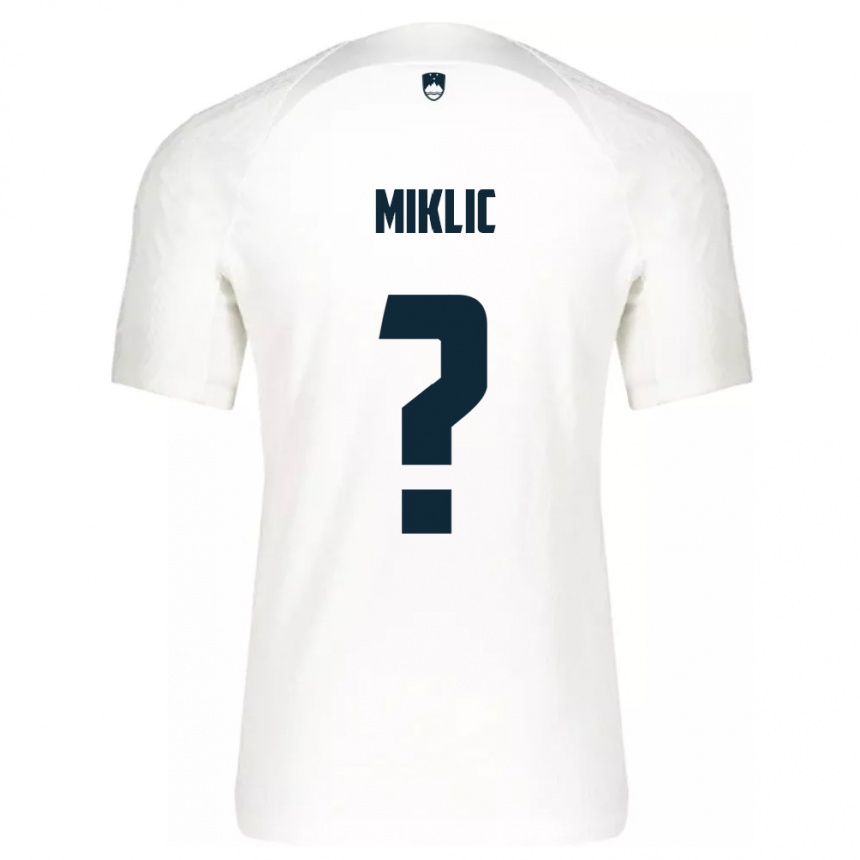 Kinder Fußball Slowenien Andraz Miklic #0 Weiß Heimtrikot Trikot 24-26 T-Shirt Luxemburg