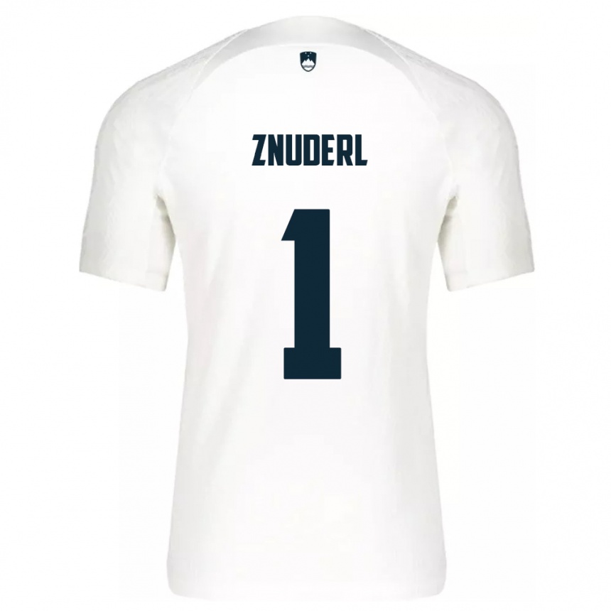 Kinder Fußball Slowenien Tai Znuderl #1 Weiß Heimtrikot Trikot 24-26 T-Shirt Luxemburg