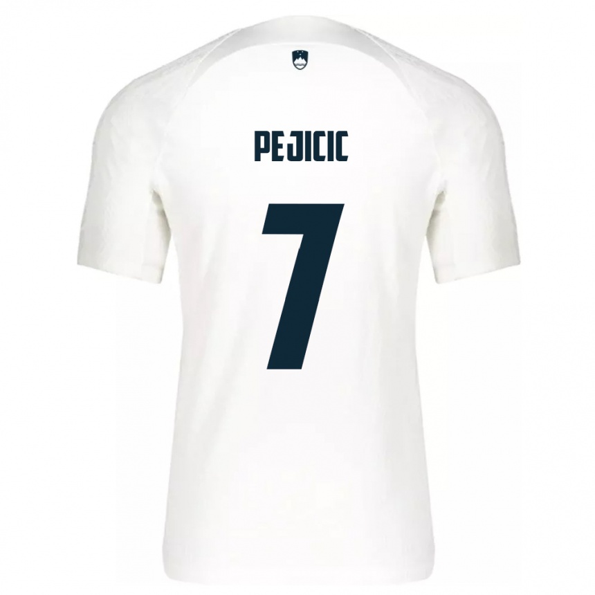 Kinder Fußball Slowenien David Pejičić #7 Weiß Heimtrikot Trikot 24-26 T-Shirt Luxemburg