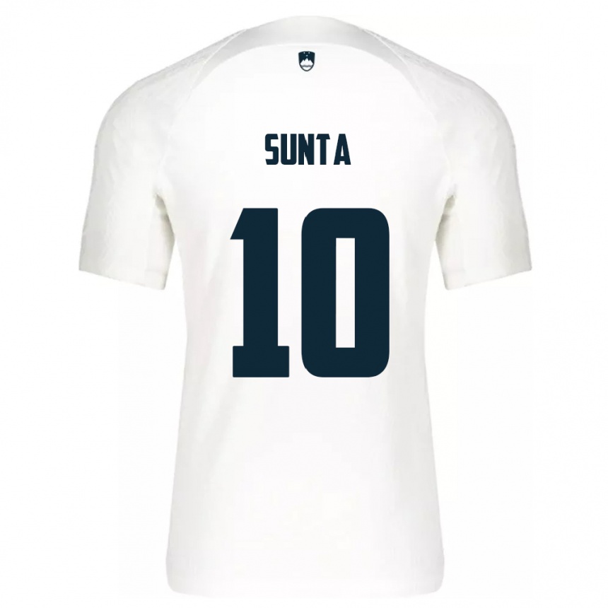 Kinder Fußball Slowenien Sven Sunta #10 Weiß Heimtrikot Trikot 24-26 T-Shirt Luxemburg