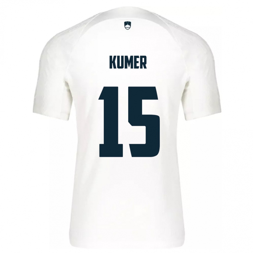 Kinder Fußball Slowenien Alin Kumer #15 Weiß Heimtrikot Trikot 24-26 T-Shirt Luxemburg