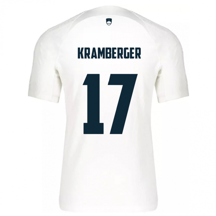 Kinder Fußball Slowenien Enej Kramberger #17 Weiß Heimtrikot Trikot 24-26 T-Shirt Luxemburg