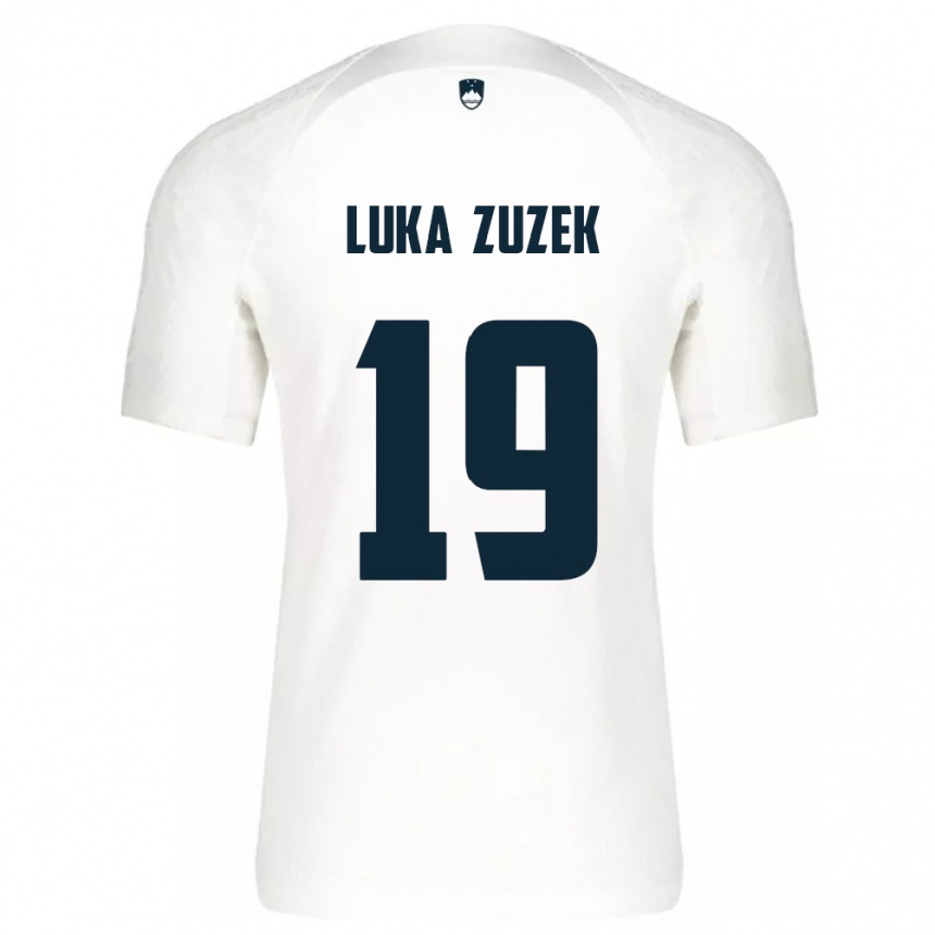 Kinder Fußball Slowenien Zan Luka Zuzek #19 Weiß Heimtrikot Trikot 24-26 T-Shirt Luxemburg