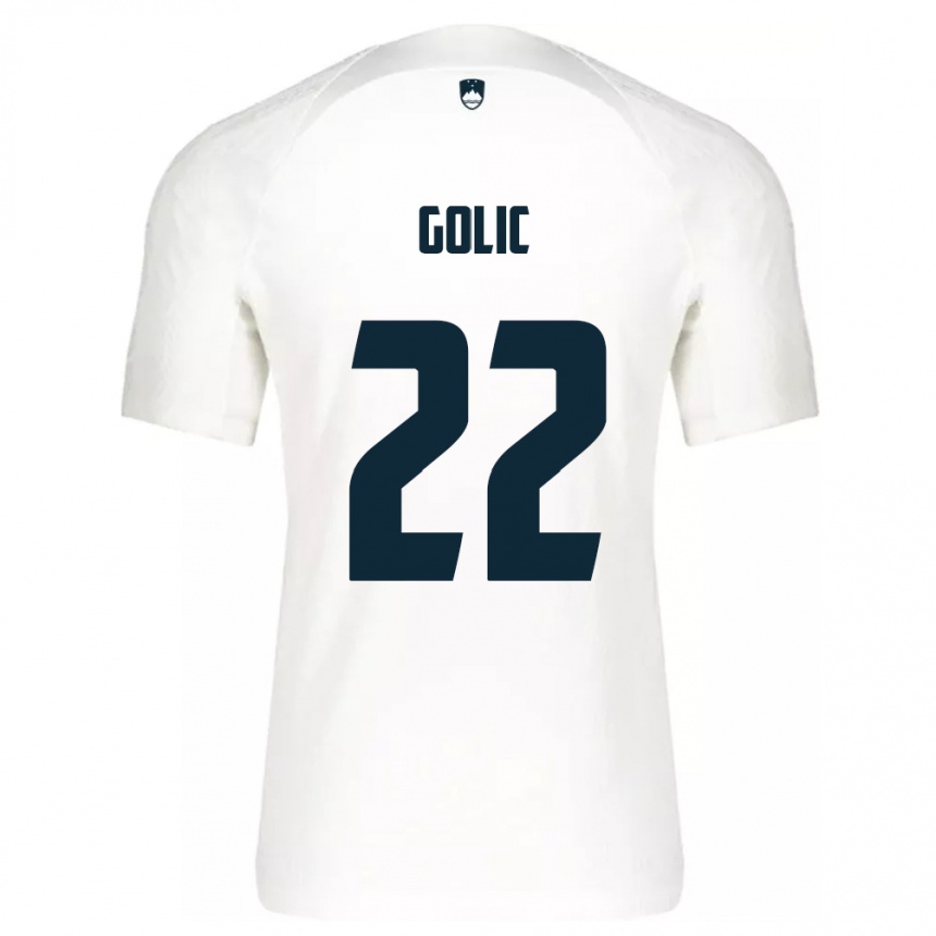 Kinder Fußball Slowenien Tilen Golic #22 Weiß Heimtrikot Trikot 24-26 T-Shirt Luxemburg