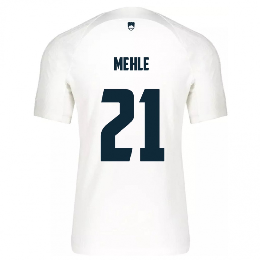 Kinder Fußball Slowenien Matej Mehle #21 Weiß Heimtrikot Trikot 24-26 T-Shirt Luxemburg