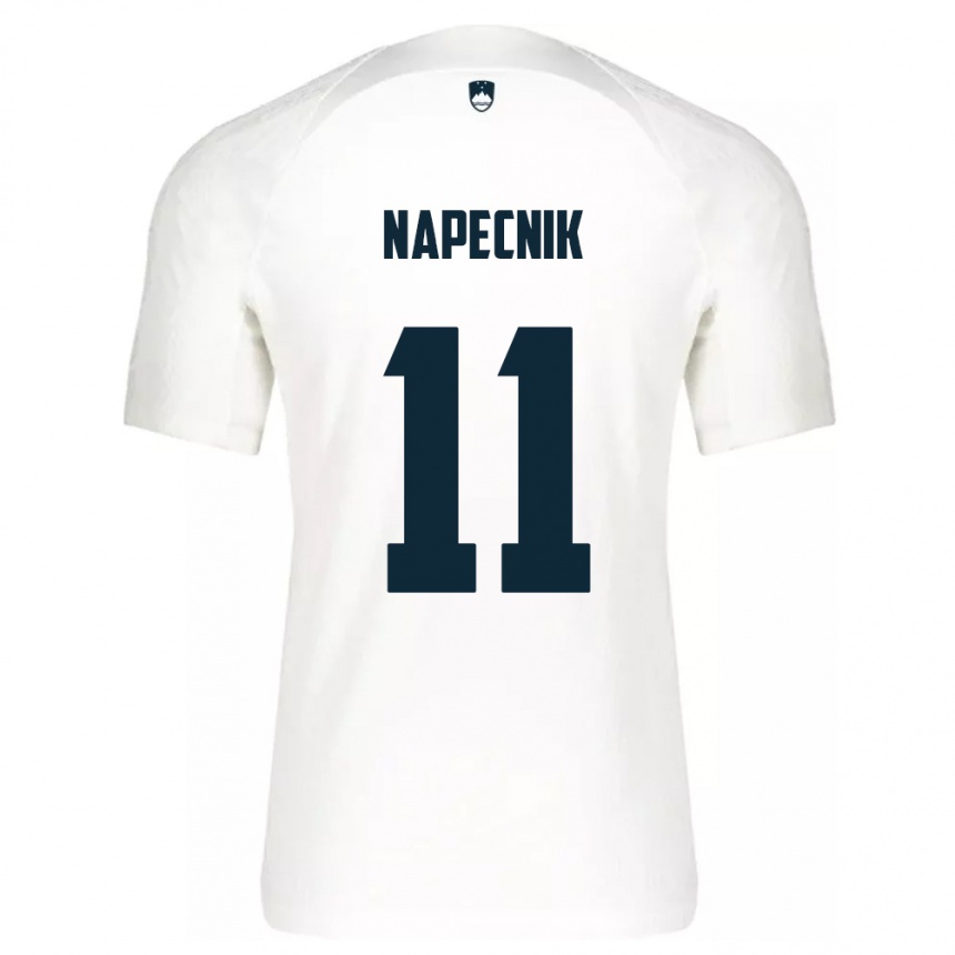 Kinder Fußball Slowenien Gal Napecnik #11 Weiß Heimtrikot Trikot 24-26 T-Shirt Luxemburg